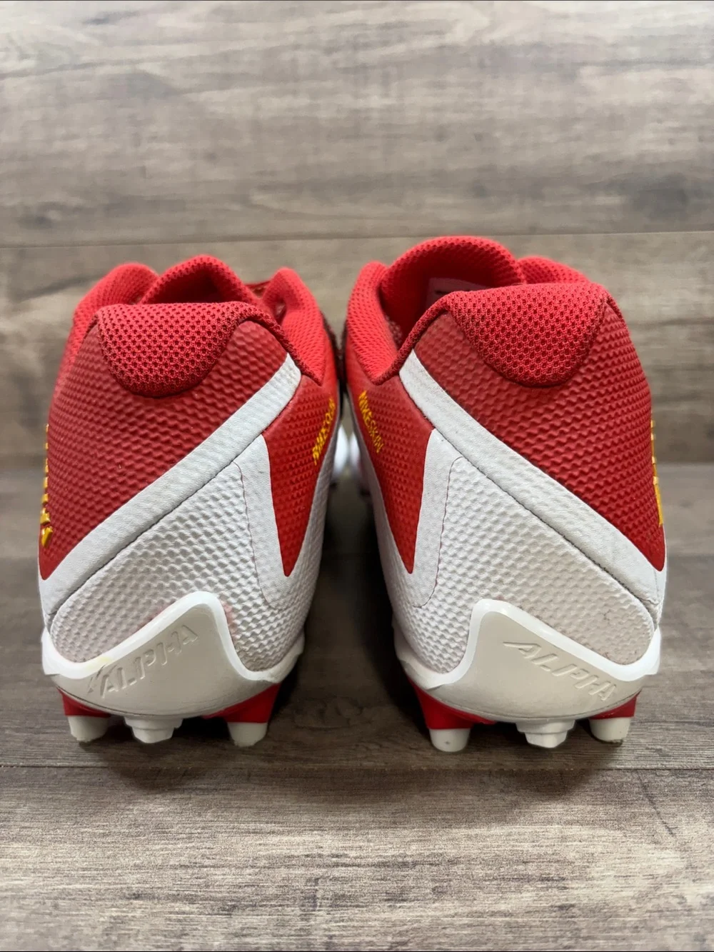 Nike Alpha Pro 2 3/4 TD Football Cleats 729445-616 Red Yellow Mens size 12